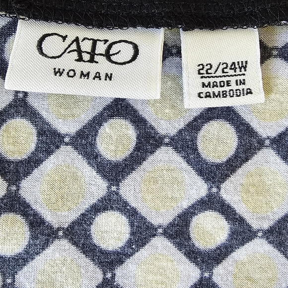 Size 22/24W Cato Woman Sleeveless Geometric Print Top - Picture 4 of 5